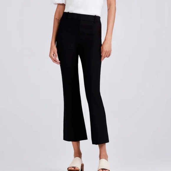 Derek Lam 10 Crosby Black zipper Pockets  size 4 Dressy Flare cropped Trousers - Picture 1 of 9
